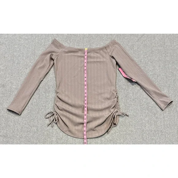 Maternity Vibes Bone Brown Maternity Shirt‎ Size S NWT - Picture 2 of 7